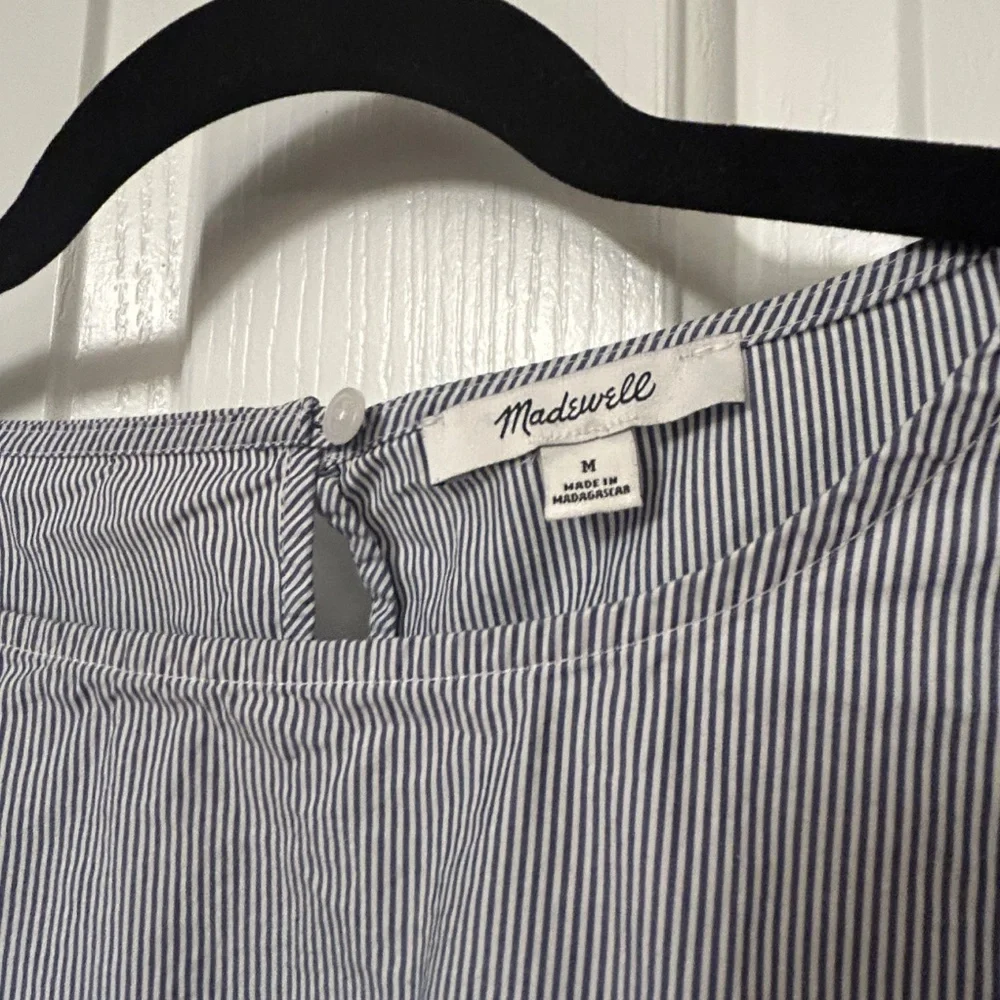Madewell Striped Bell Sleeve Top Size Medium - Picture 6 of 7